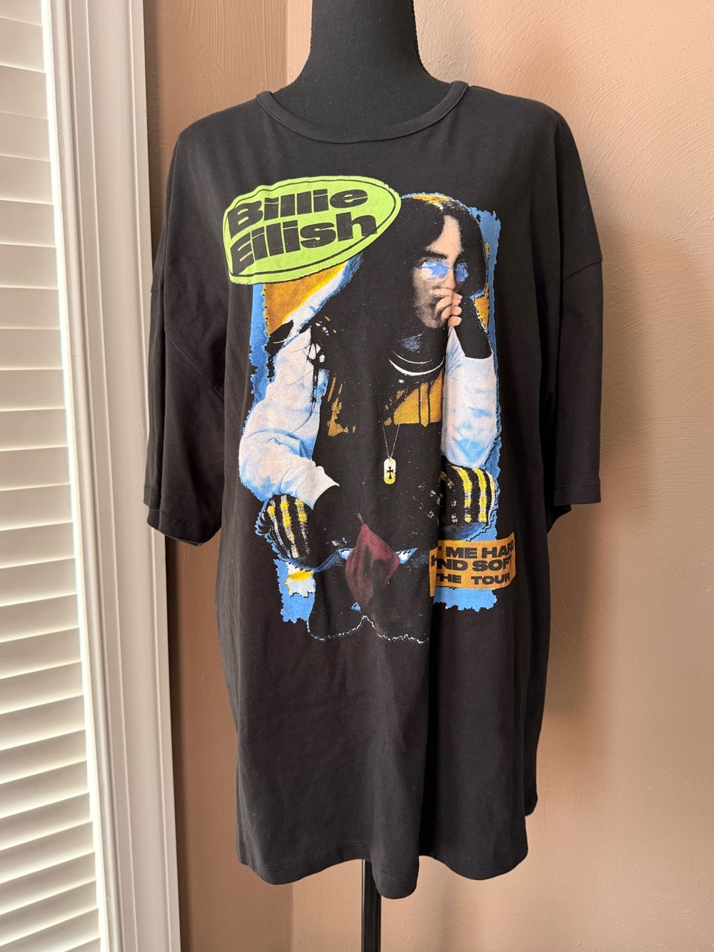 Billie Eilish Black Graphic Hit Me Hard and Soft 2024 2025 Tour T-Shirt Size XL